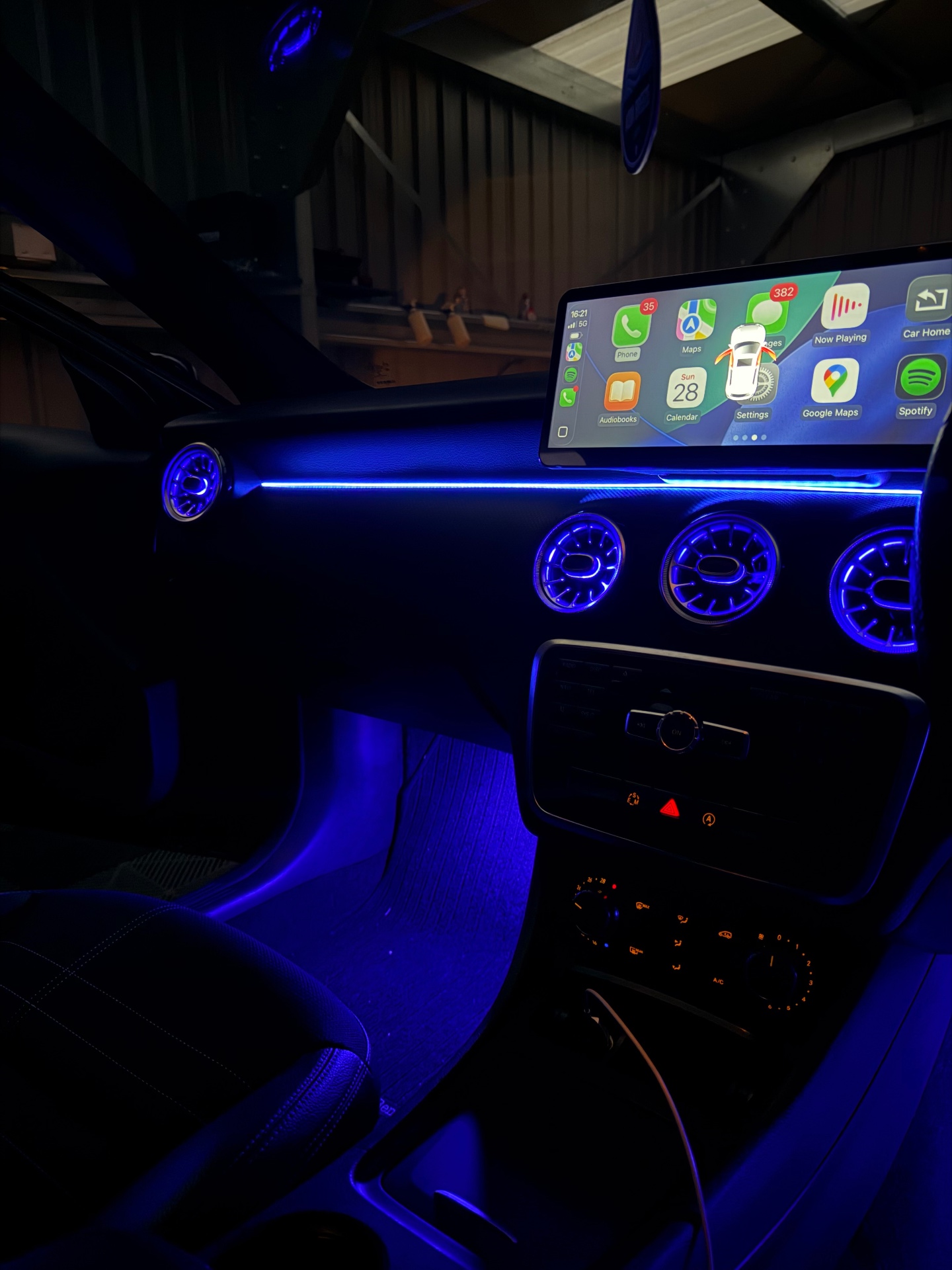 Mercedes A-Class W177 (2021) before Mercedes A-Class — 64-colour cabin retrofit